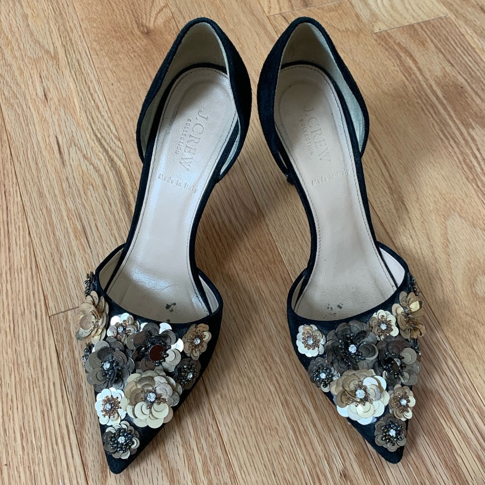 JCrew Collection Elsie Floral Sequin D'Orsay Pumps